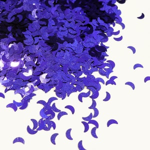 Indigo Blue Crescent Moon Shape Glitter 3mm
