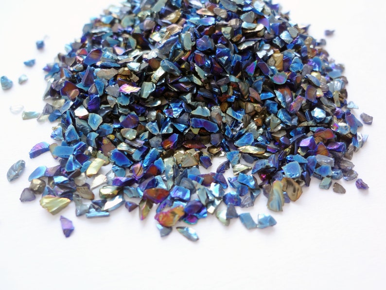 Irregular Glass Shards Blue Tones Multicolor Small Glass - Etsy