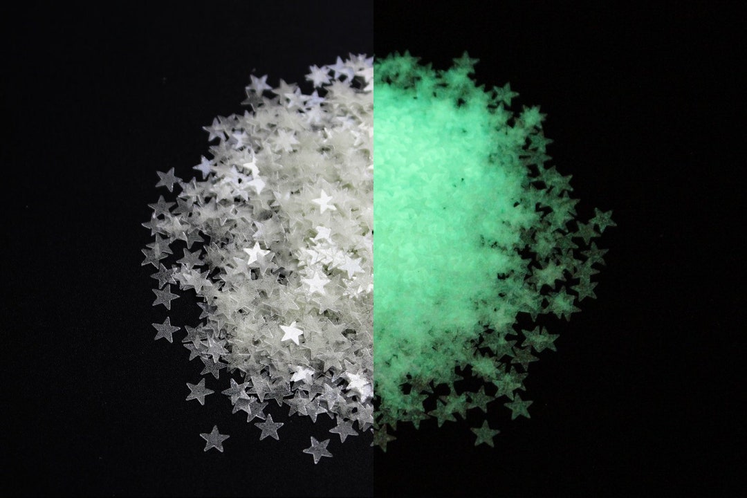 Glow in the Dark Star Glitter 5mm Translucent Stars Shape Glitter - Etsy