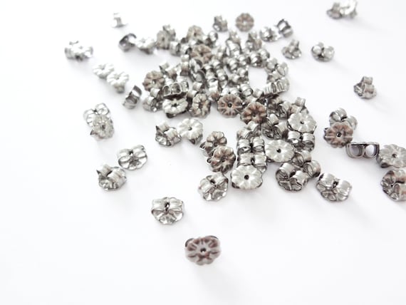 Titanium Earring Backs Hypoallergenic Nickel Free, Ear Clutches, Grade 1 Titanium Jewelry Findings.  Made in USA. 10 - 200pcs