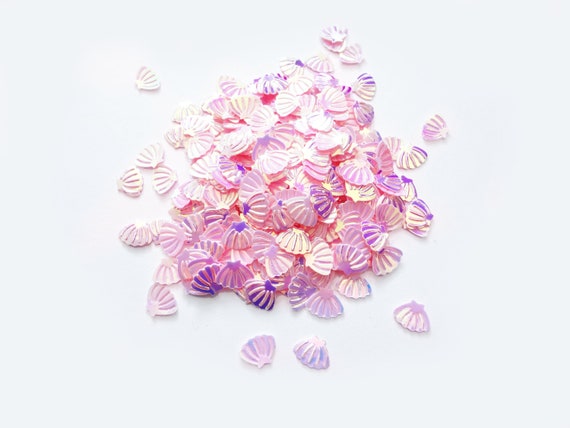 12mm Iridescent Multi Tone Sequins Seashell Shape Beachy SequinsLoose Paillettes,Wholesale Shell Shimmering Sequin Apparel,Shoe Decor