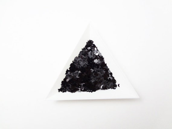 Charcoal Black Loose Fine Glitter, .025 Hex, 0.6mm, 1/40 Solvent