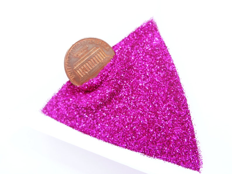 Shocking Pink Loose Ultra Fine Glitter .008 Hex 0.2mm 1/128 image 2