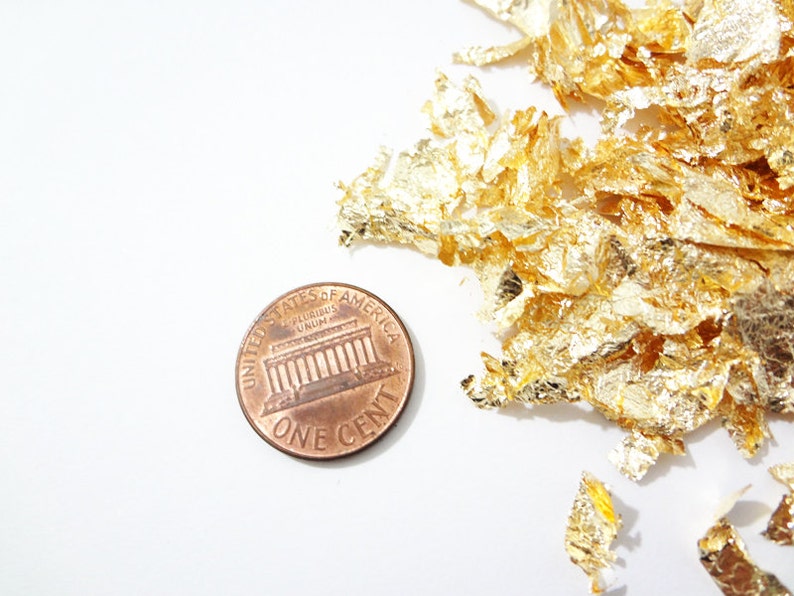 Gold Leaf Flakes Solvent Resistant Gold Leaf Flakes Etsy
