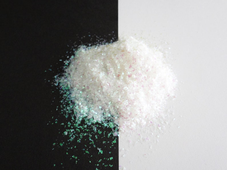 Iridescent Glitter Shards, Clear Pink Tint, Tiny Glitter Flakes, Rough Cut Small Mylar Glitter Bild 1