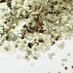 Platinum Blond Gold Loose Glitter .040 Hex 1mm 1/24 Solvent Resistant Glitter image 2