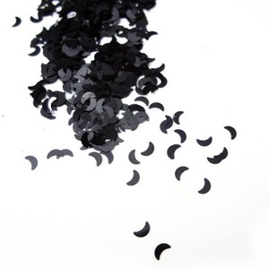 Charcoal Black Crescent Moon Glitter 3mm, Solvent Resistant Glitter
