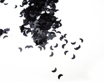 Charcoal Black Crescent Moon Glitter 3mm, Solvent Resistant Glitter