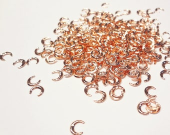 5mm Rose Gold Crescent Moon Studs, Nail Art Decoration