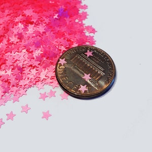 Matte Neon Pink Stars Shape Glitter 3mm Stars image 3