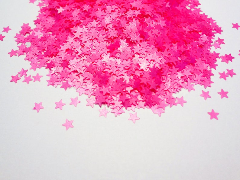 Matte Neon Pink Stars Shape Glitter 3mm Stars image 2