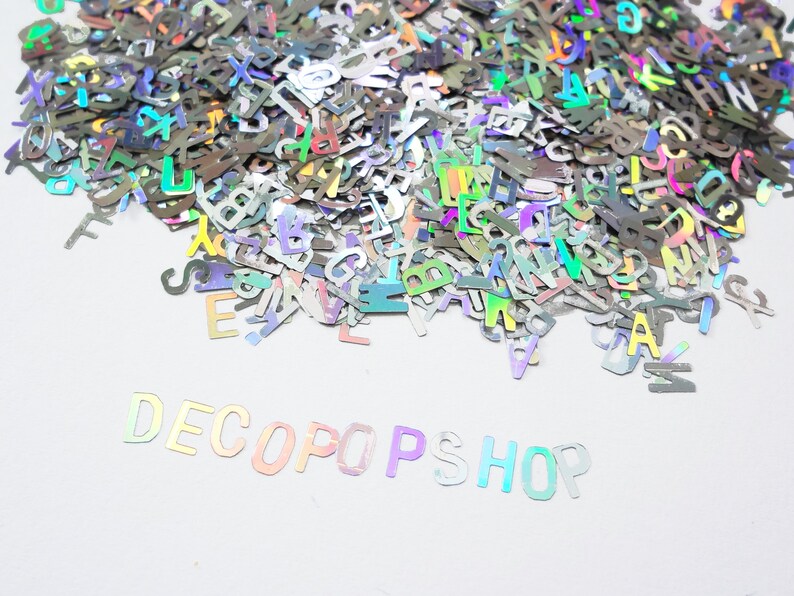Holographic Silver Alphabet Glitter 5mm Letters Solvent Etsy Canada