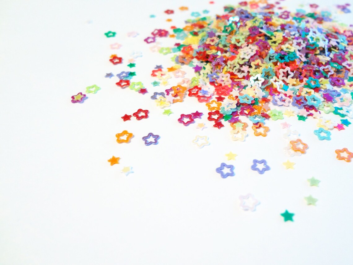 Glitter Mix SEEING STARS Multicolor Iridescent Hollow and Etsy