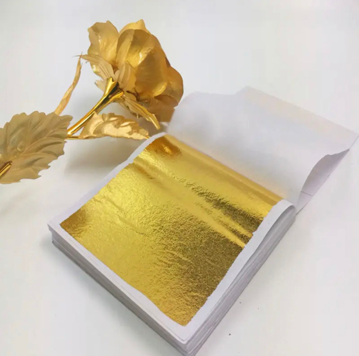 10 Sheets Gold Foil Leaf 100% 24K for Art Crafts Design Gilding Framing  Scrap Golden