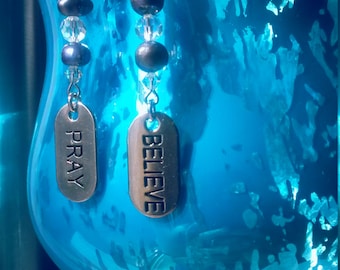 Inspirational earrings message earrings