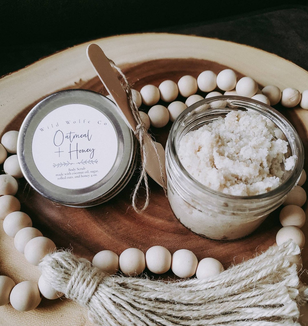 Body Scrub Oatmeal and Honey Peppermint Eucalyptus Rose Etsy