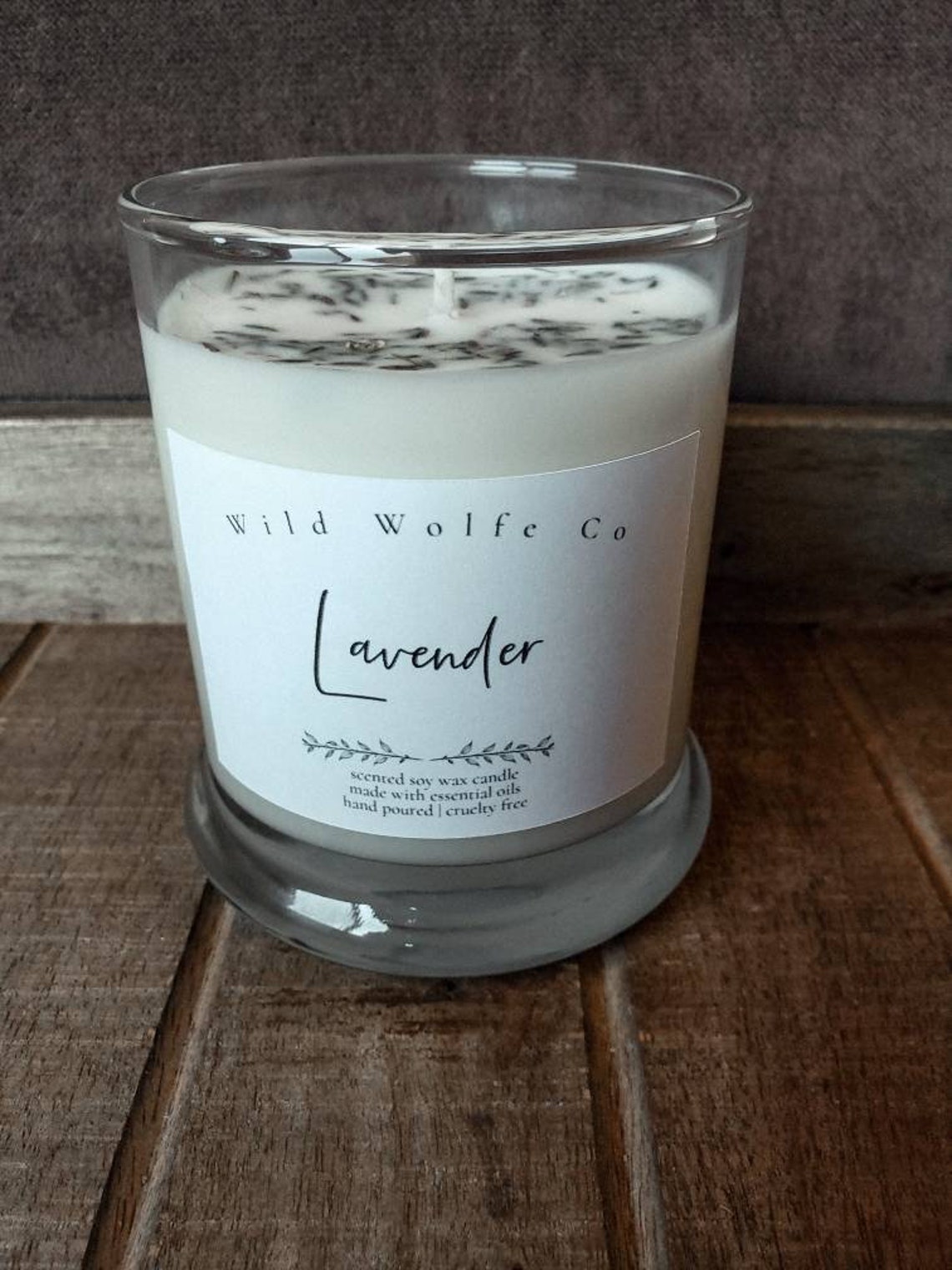 Vela de soja perfumada de lavanda lavanda seca hecha a ...