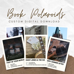 Custom Aesthetic Book Posters, Book Posters, Book Polaroids, TikTok Books, Book Gifts, Book Aesthetic Polaroids, Bookish Gift, Teacher Gift