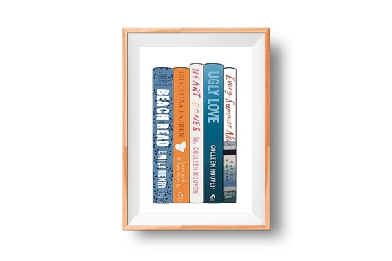 Custom Book Spine Art Booktok Book Poster DIGITAL DOWNLOAD Book Stack Book  Lover, Librarian, Book Club or English Teacher Gift Book Gifts 