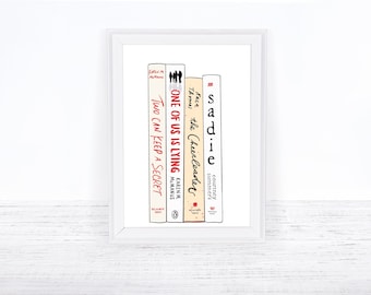 Custom Book Spine Art BookTok Book Poster DIGITAL DOWNLOAD Book Stack Book Lover, Librarian, Book Club or English Teacher Gift Bookish Gifts