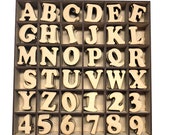 Wood letters numbers - Ready to decorate and personalise - 4cm high - Bare wood