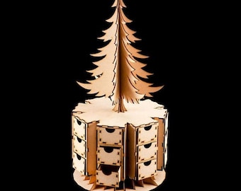 3D Tree Advent Calender (Turnable) – Approx: 58cm high - DIY