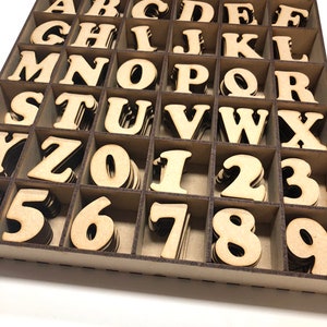 Wood letters, numbers & symbols Ready to decorate and personalise 4cm high Bare wood image 2