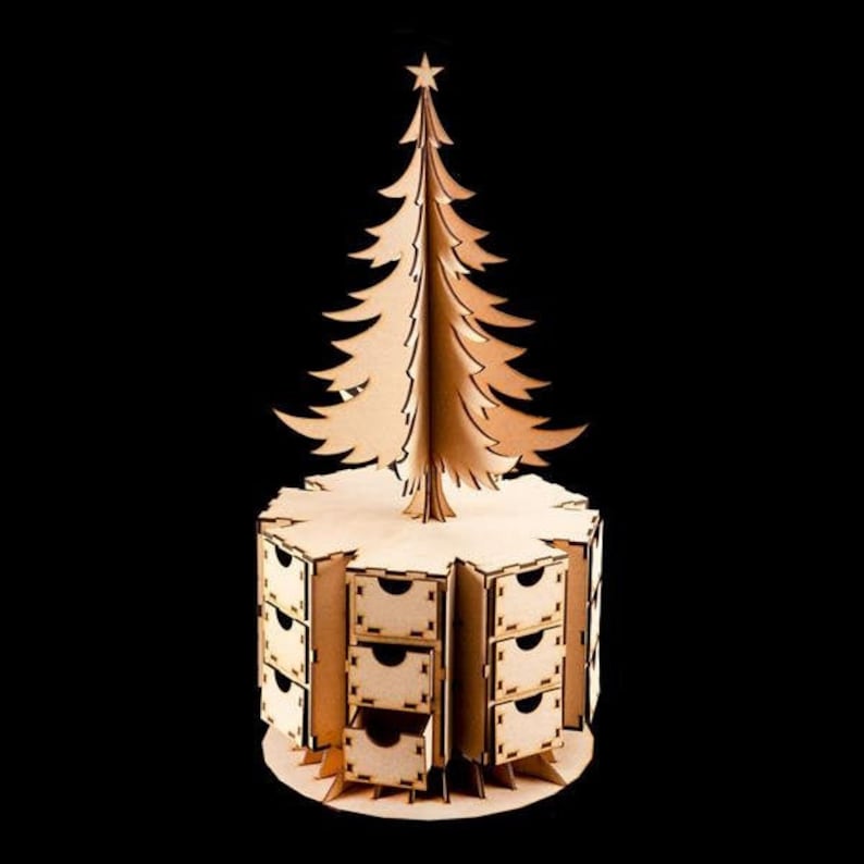 3D Tree Advent Calender turnable Approx 58cm High DIY Etsy UK