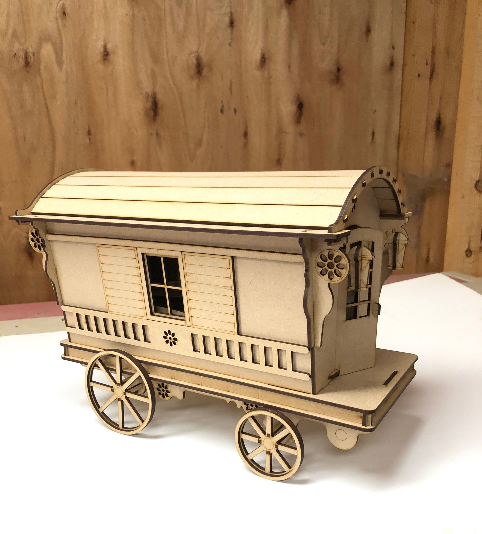 3D DIY MDF Model Kit Large Gypsy Caravan vardo Scale Etsy