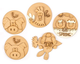 Animal spring plaque kits - Choose from Bunny, Pigs, Sheep, Chicken
