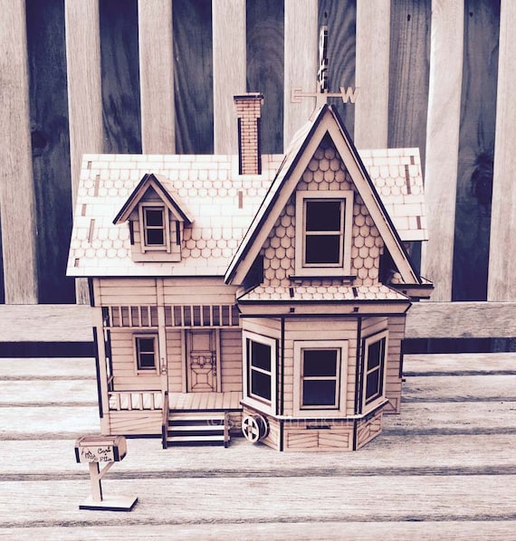 Up House Detailed Mdf Model Kit Diy Etsy