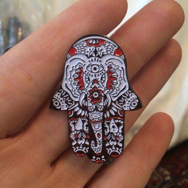Hamsaphant Pin | hamsa elephant hat pin