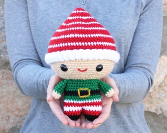 PATTERN: Cuddle-Sized Elf Amigurumi, Crocheted Elf Pattern, Snowman Toy Tutorial, PDF Crochet Pattern, Holiday Winter Crochet