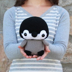 PATTERN: Cuddle-Sized Penguin Amigurumi, Crocheted Baby Penguin, Toy Tutorial, PDF Crochet Pattern, Holiday Winter Crochet