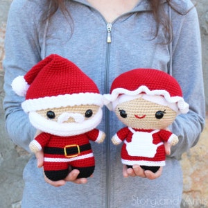 PATTERN: Cuddle-Sized Santa Claus & Mrs. Claus Amigurumi, Crocheted Pattern, Santa Toy Tutorial, PDF Crochet Pattern, Holiday Winter Crochet image 1