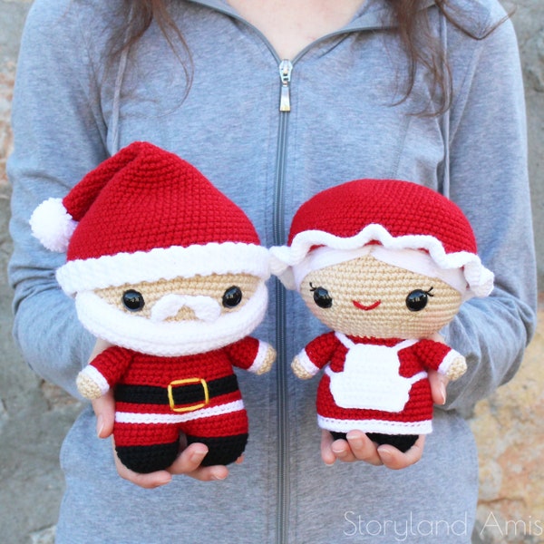 PATTERN: Cuddle-Sized Santa Claus & Mrs. Claus Amigurumi, Crocheted Pattern, Santa Toy Tutorial, PDF Crochet Pattern, Holiday Winter Crochet