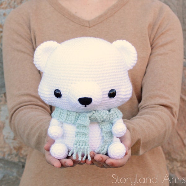 PATTERN: Cuddle-Sized Polar Bear Amigurumi, Crocheted Teddy Bear, Toy Tutorial, PDF Crochet Pattern, Holiday Winter Crochet