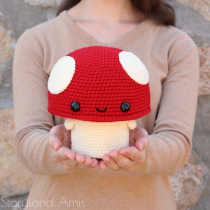 PATTERN: Cuddle-Sized Mushroom Amigurumi, Crocheted Toadstool Pattern, Woodland Mushroom Toy Tutorial, PDF Crochet Pattern