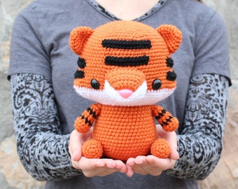 PATTERN: Cuddle-Sized Tiger Amigurumi, Crocheted Tiger Pattern, Tiger Toy Tutorial, PDF Crochet Pattern