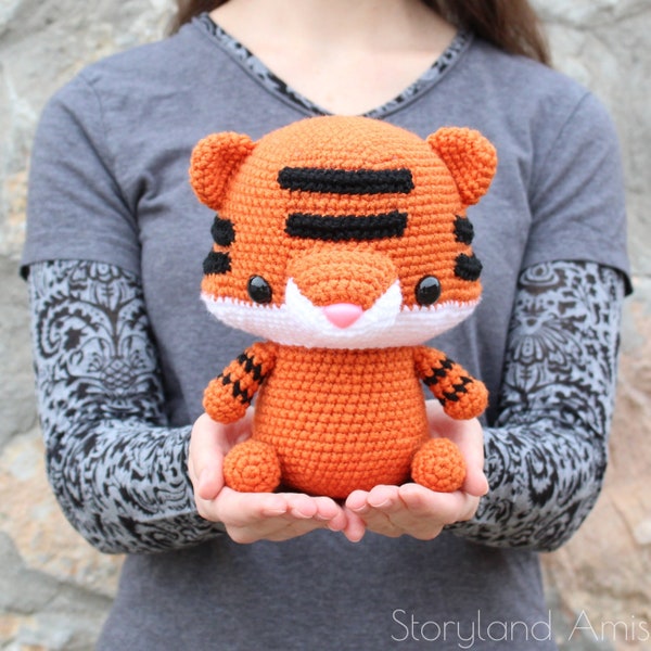 PATTERN: Cuddle-Sized Tiger Amigurumi, Crocheted Tiger Pattern, Tiger Toy Tutorial, PDF Crochet Pattern