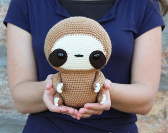 PATTERN: Cuddle-Sized Sloth Amigurumi, Crocheted Sloth Pattern, Sloth Toy Tutorial, PDF Crochet Pattern