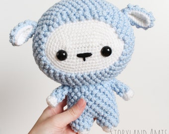 PATTERN: Cuddle-Sized Lamb Amigurumi, Crocheted Sheep Pattern, Lambie Toy Tutorial, PDF Crochet Pattern