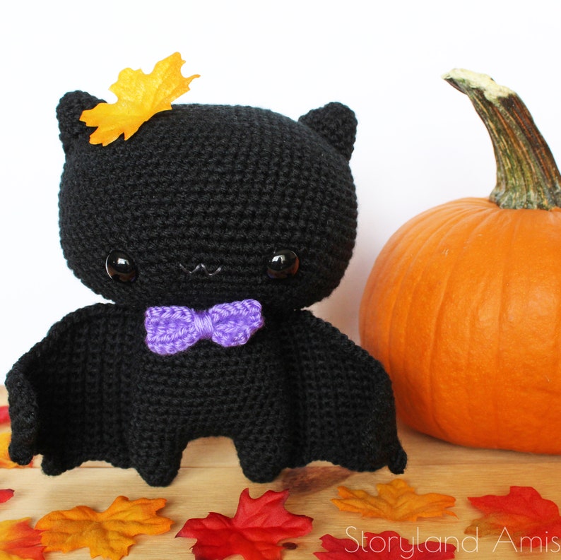 PATTERN: Cuddle-Sized Bat Amigurumi, Crocheted Bat Pattern, Bat Toy Tutorial, PDF Crochet Pattern, Halloween image 6