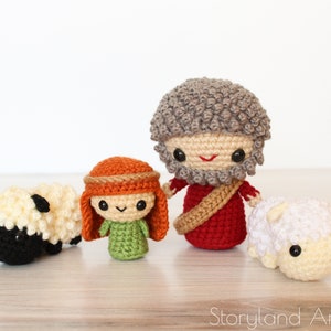PATTERN: Nativity Amigurumi Extras, Shepherds, Sheep, Manger Scene, Crocheted Pattern, Toy Tutorial, PDF Crochet Pattern, Christmas