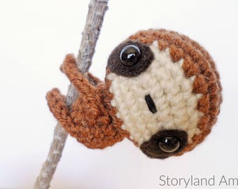 PATTERN: Zippy the Baby Sloth Amigurumi, Crocheted Sloth Pattern, Sloth Toy Tutorial, PDF Crochet Pattern