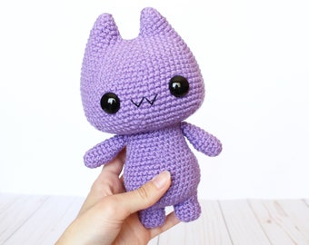 PATTERN: Cuddle-Sized Knitcromancer Knitten Amigurumi, Crocheted Kitten Pattern, Kitty Cat Toy Tutorial, PDF Crochet Pattern