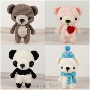 PATTERN: Baby Bears Amigurumi Collection, Crocheted Teddy Bear Pattern, Bear Toy Tutorial, PDF Crochet Pattern