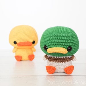 PATTERN: Cuddle-Sized Duck and Mallard Duck Amigurumi, Crocheted Duckling, Bird Toy Tutorial, PDF Crochet Pattern