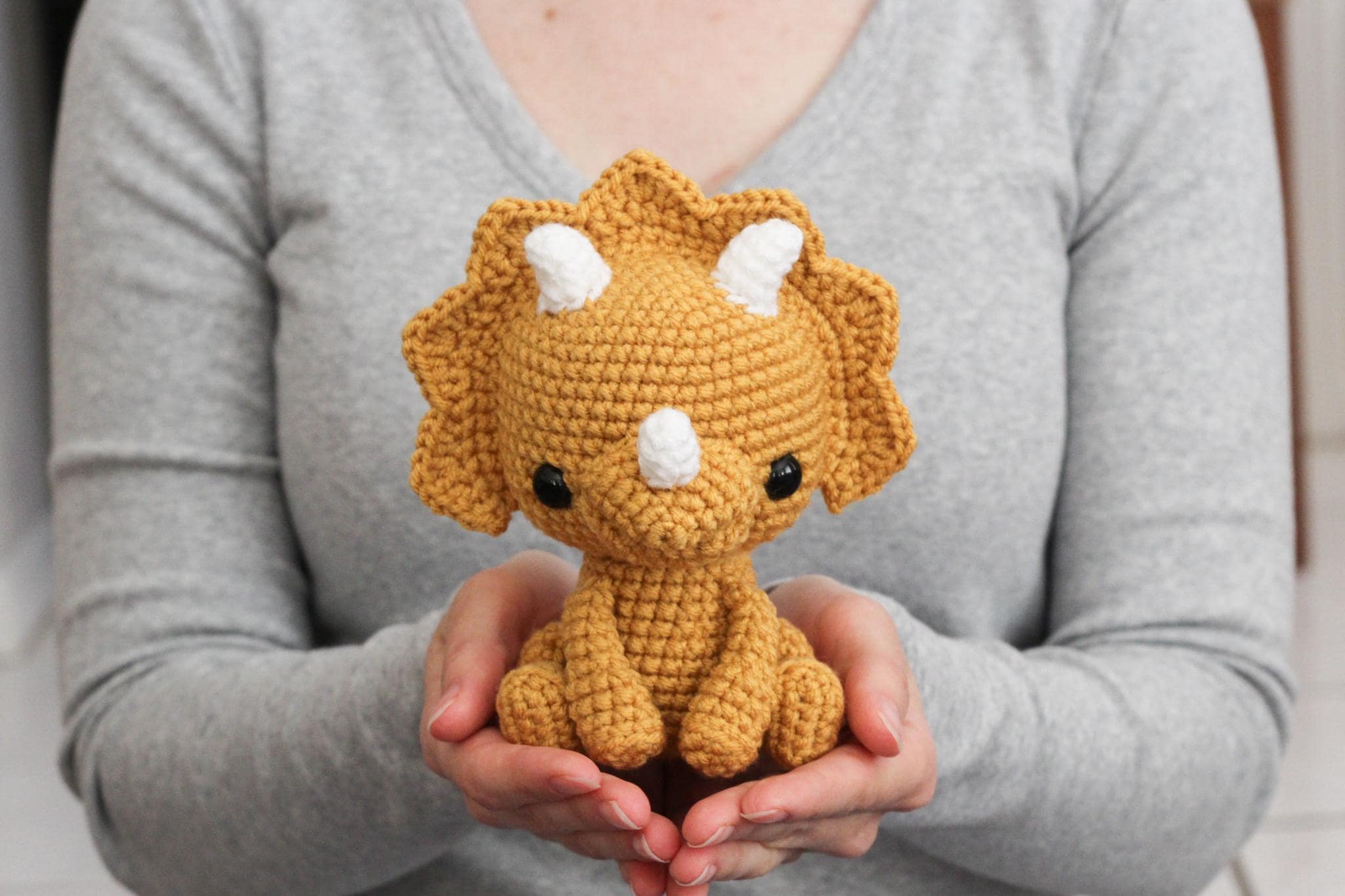 30 Dinosaur Crochet Patterns for Roaring Cute Amigurumi Projects 29 Amigurumi Triceratops Crochet Pattern