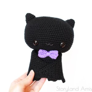 PATTERN: Cuddle-Sized Bat Amigurumi, Crocheted Bat Pattern, Bat Toy Tutorial, PDF Crochet Pattern, Halloween image 2